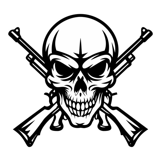 Human Tactical Skull Vector Design Bold and Futuristic Artwork