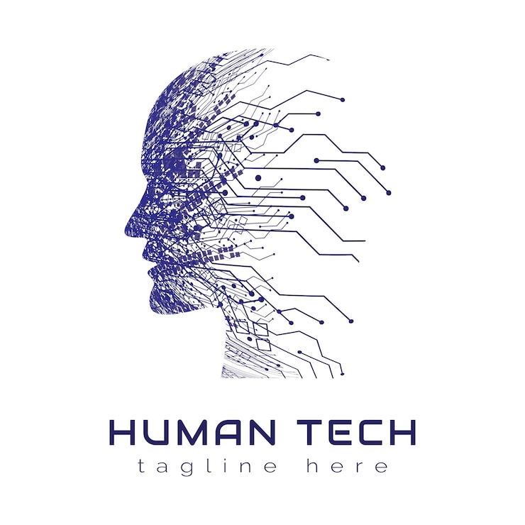 Vektor human tech logo design