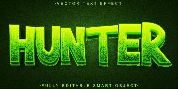 hunter vector fully editable smart object text effect