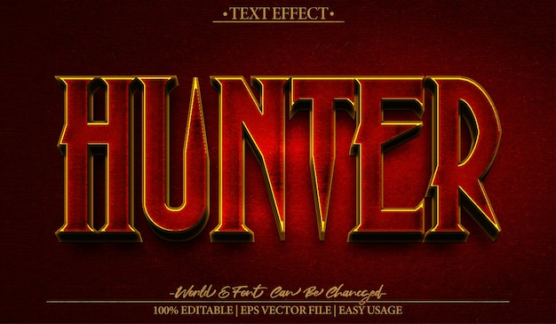 hunter vector text effect editable alphabet horror scary evil crime haunted killer