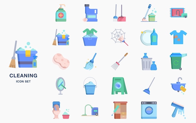 Hygiene and Cleaning vector set