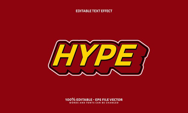 Hype Style Editable Text Effect for clothing brand or T shirt editable text effect premium vector