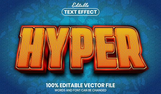 Hyper text, font style editable text effect