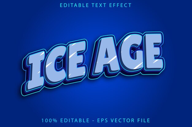 ice age editable text effect cartoon style