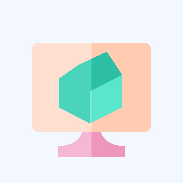 Icon 3D Rendering related to 3D Visualization symbol flat style simple design