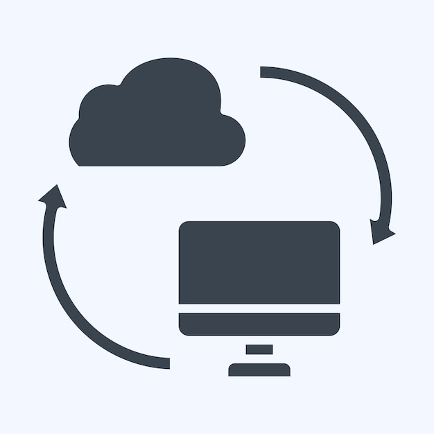 Icon Backup Data related to Network symbol glyph style simple illustration