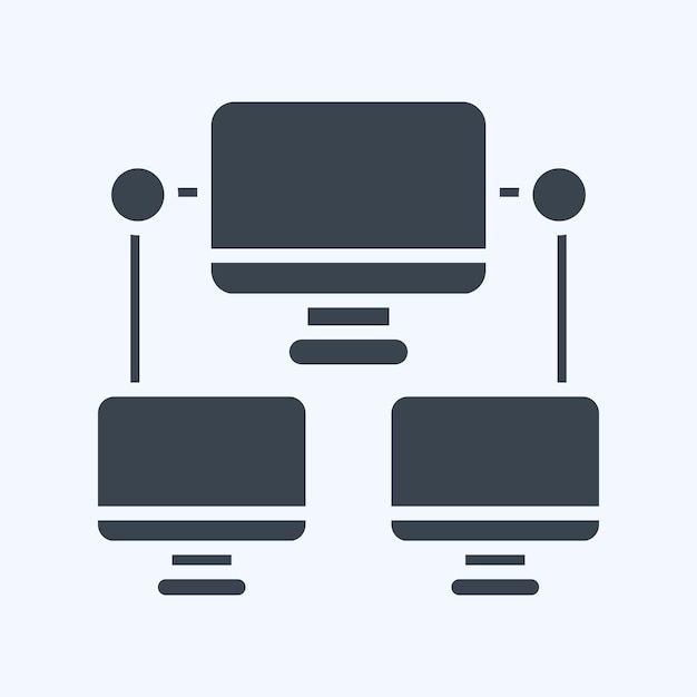 Icon Connection Computer related to Communication symbol glyph style simple design editable
