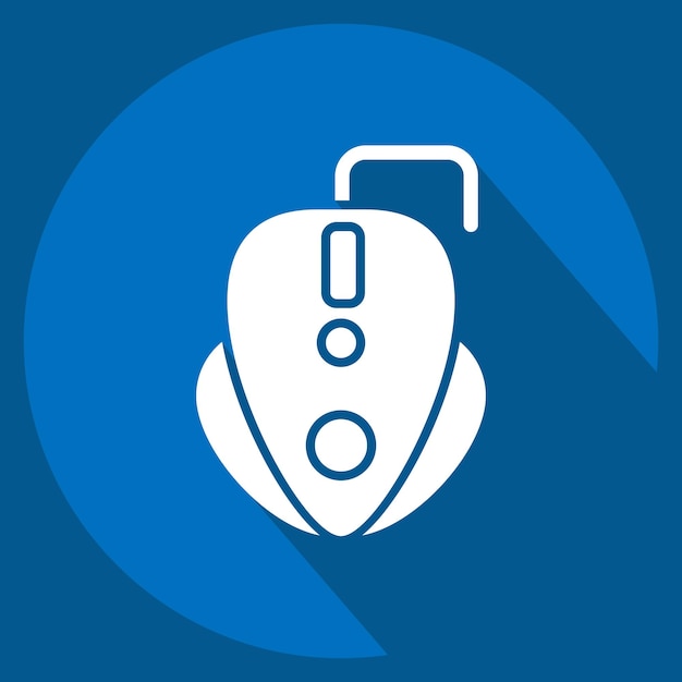icon gaming mouse related to computer symbol long shadow style simple design editable