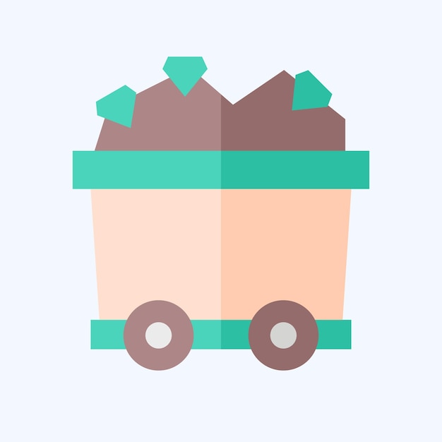 Icon Mining Cart related to Mining symbol flat style simple design editable