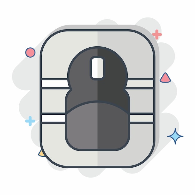icon mouse pad related to computer symbol comic style simple design editable