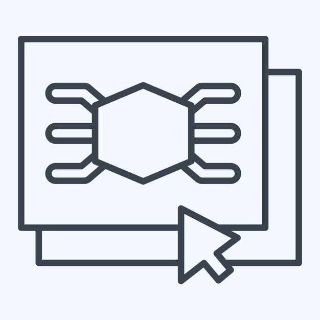 Icon Software related to 3D Visualization symbol line style simple design editable