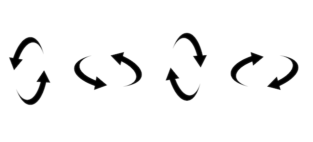 Icons circular symbol Rotation direction icon symbol