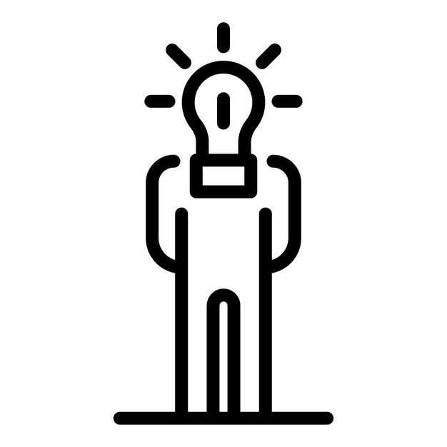 idea man icon outline idea man vector icon for web design isolated on white background