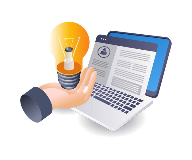 ideas for creating infographic content articles with 3d flat isometric illustrations