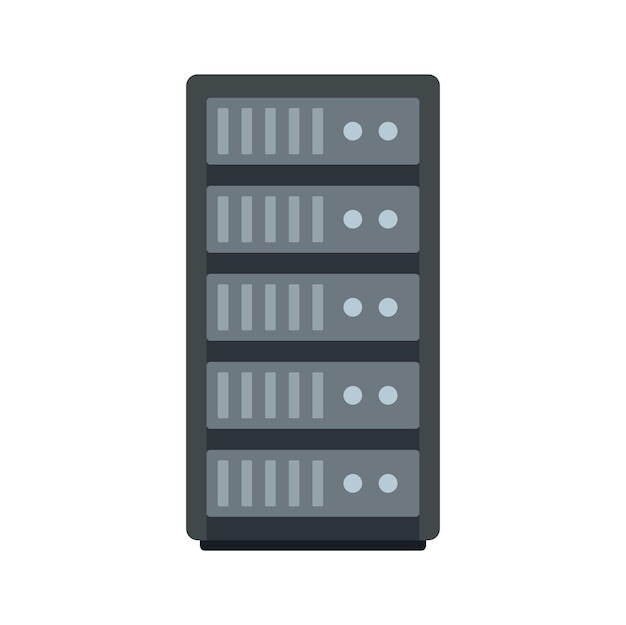 Ikona datového cloudového serveru úložiště. Plochá ilustrace ikony vektoru datového cloudového serveru úložiště izolovaná na bílém pozadí