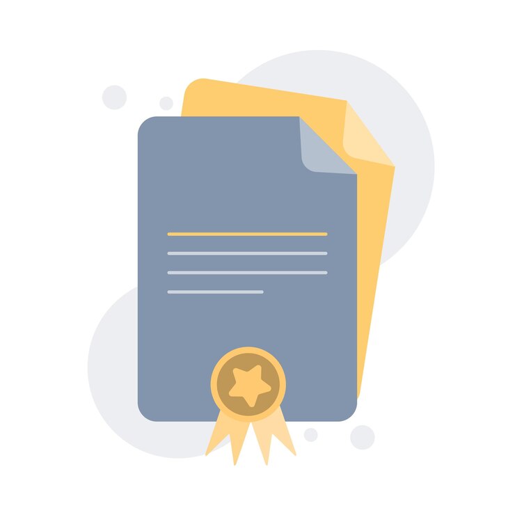 Vektor ikona diplomu certifikátu bílá izolovaná na bílém pozadí. vektorová ilustrace