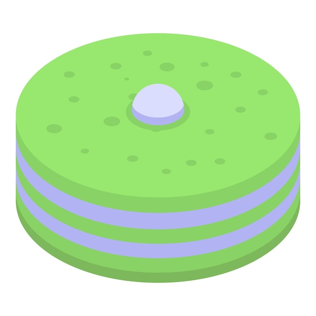 Ikona dortu matcha tea. Izometrická ikona vektoru dortu matcha tea pro web design, izolovaná na bílém pozadí