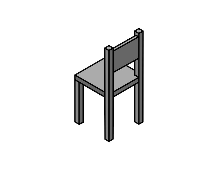 Vektor ikonický izometrický design židle vektorová webová ilustrace 3d barevný koncept