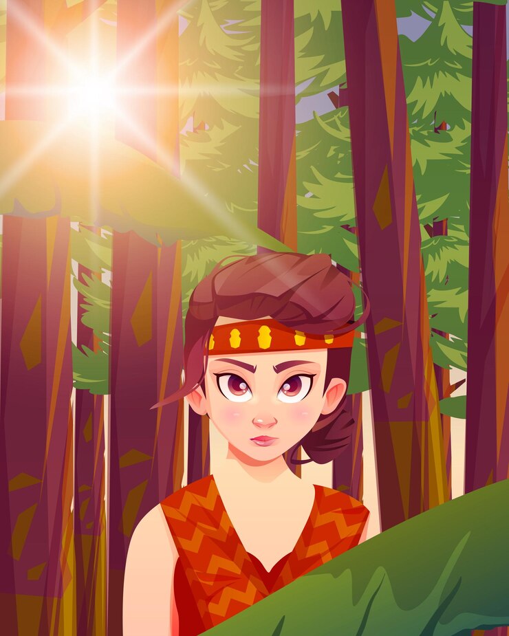 Vektor illustration of batak people in traditional clothes