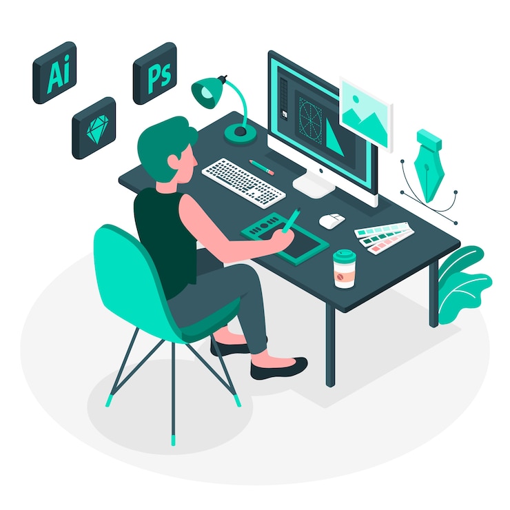 Vektor ilustrace konceptu designových nástrojů