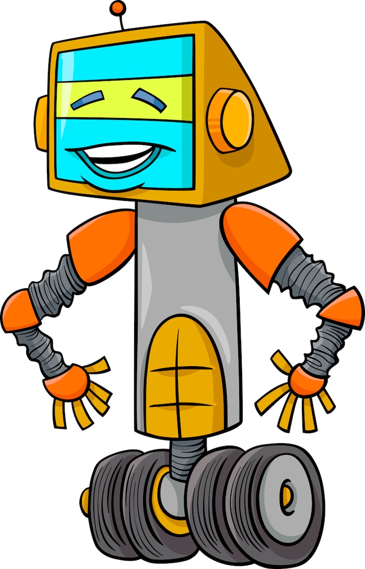 Vektor ilustrace kreslené postavy robota