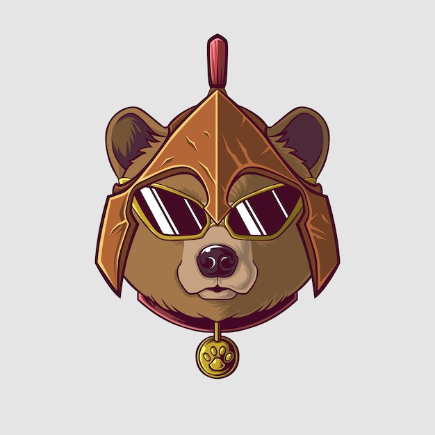 Ilustrace medvěda grizzly v roztomilém stylu