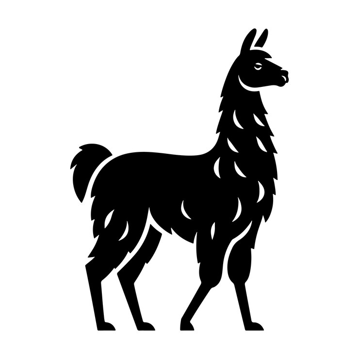 Vektor ilustrace siluety lamy v černé barvě