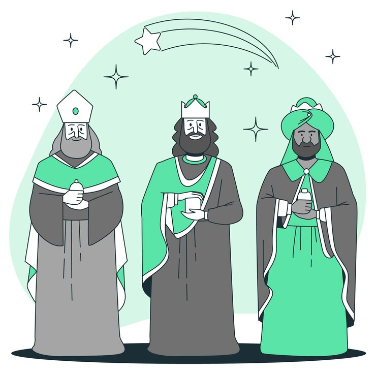 Vektor ilustrace tří mudrců
