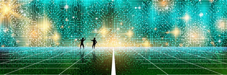 Vektor ilustrace vektorového konceptu digitálních technologií