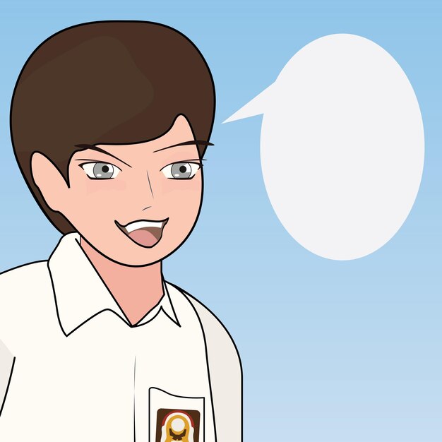Ilustrační pozadí s výrazem obličeje dospívajícího chlapce