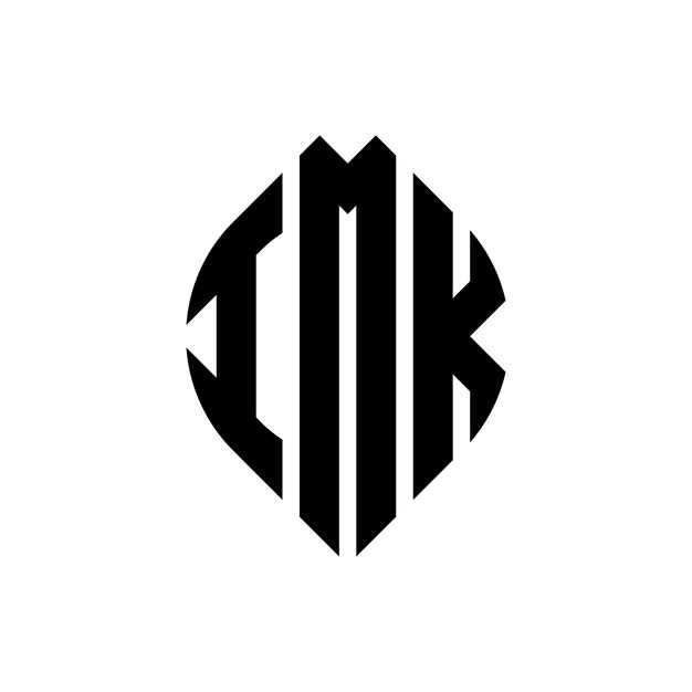 IMK circle letter logo design with circle and ellipse shape IMK ellipse letters with typographic style The three initials form a circle logo IMK Circle Emblem Abstract Monogram Letter Mark Vector