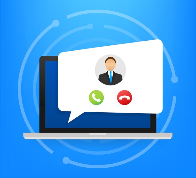 Incoming video call on laptop