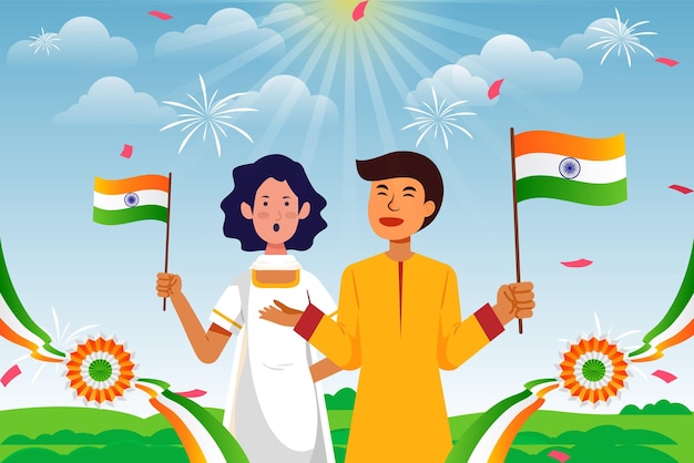 indian celebrations day illustration vector celebrations day clip art set india national flag