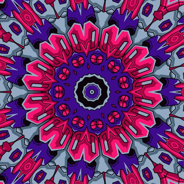 Indian tribe flower ethnic seamless design illustration