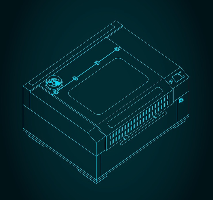 Vektor industrial laser cutter illustrations