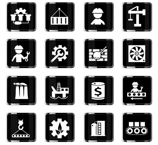 Industry vector icons for user interface design