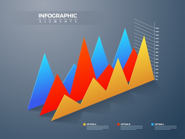 Infograhic element with colorful graph of flautation. 