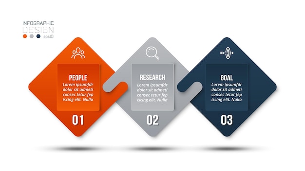 Infographic business template with step or option design