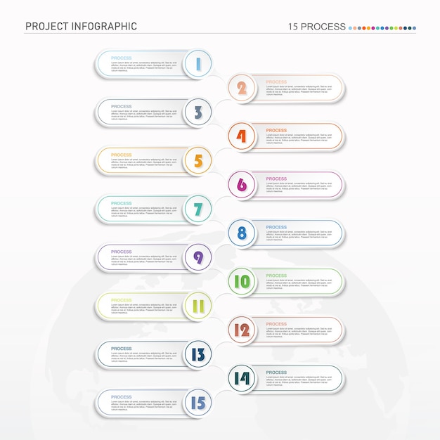infographic design element and number options business concept with 15 steps