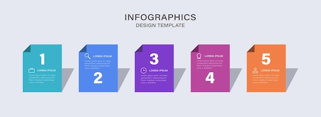Infographic design template with 5 steps or options