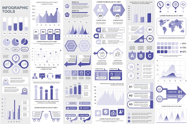 infographic elements data visualization vector design info graphics