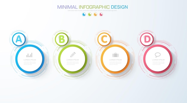 Infographic Elements with business icon on full color background circle process or steps and options workflow diagramsvector design element eps10 illustration
