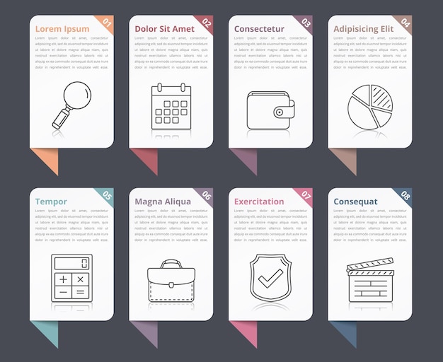 Infographic Elements with Numbers and Text