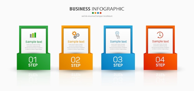   infographic template with icons and 4 options or steps