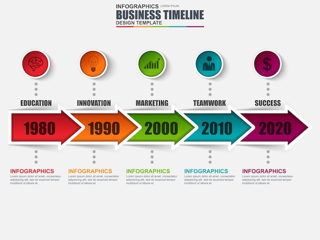 Infographic timeline vector design template. Can be used for workflow layout.