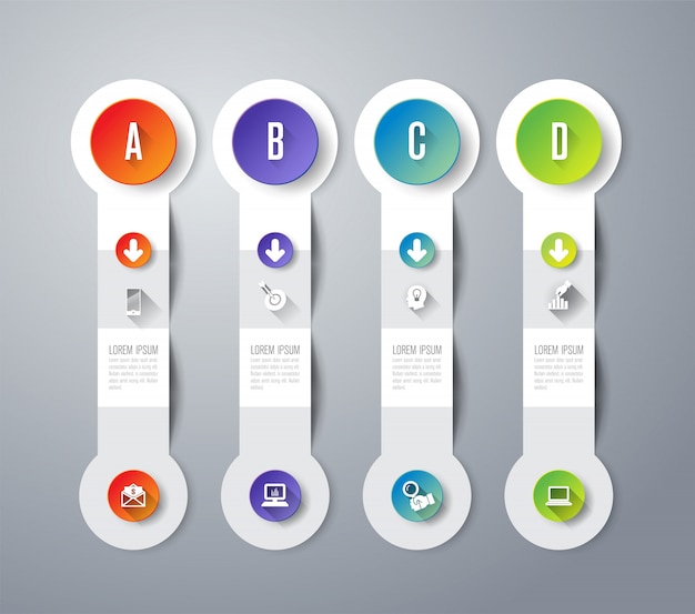 infographics with steps and options