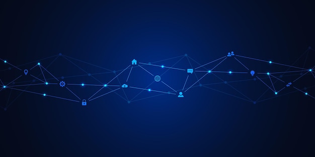 information technology background with infographic elements and flat icons