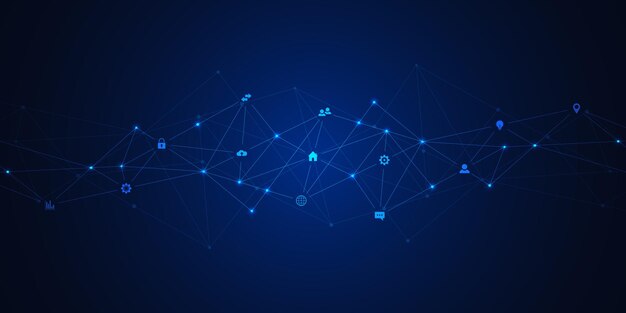 information technology background with infographic elements and flat icons