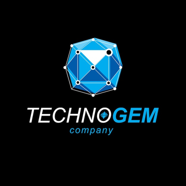 innovation technologies logo. tech abstract shape, vector polygonal figure.