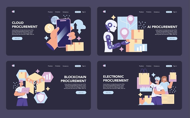 innovative procurement set showcasing cloud ai blockchain and electronic methods digital